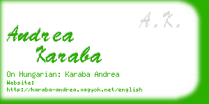 andrea karaba business card